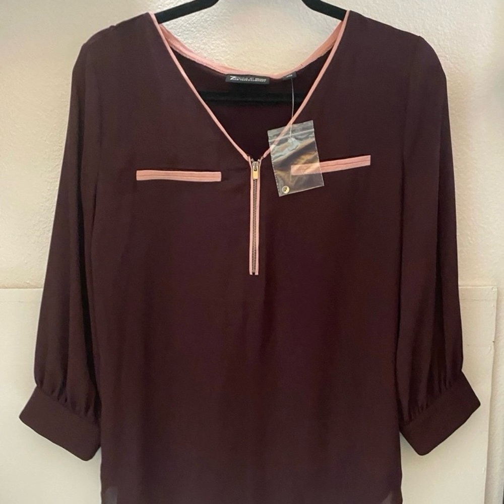 New York & Company Mauve and Pink Blouse